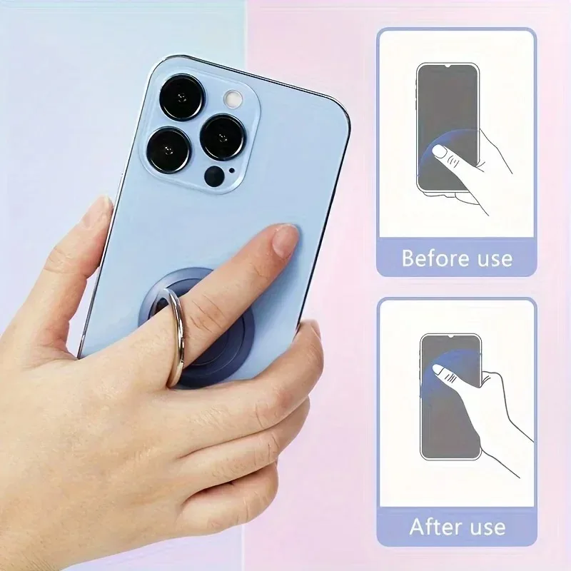 Magnetic Metal Phone Ring Holder 360 Rotatable Finger Grip Universal Mobile Phone Stand Portable Car Mount Bracket Practical view 3