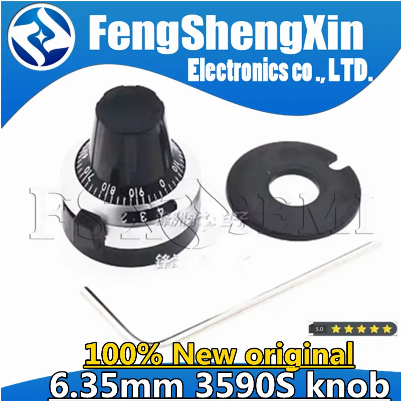 1pcs/lot  3590S 6.35mm precision scale knob potentiometer knob equipped with multi-turn potentiometer