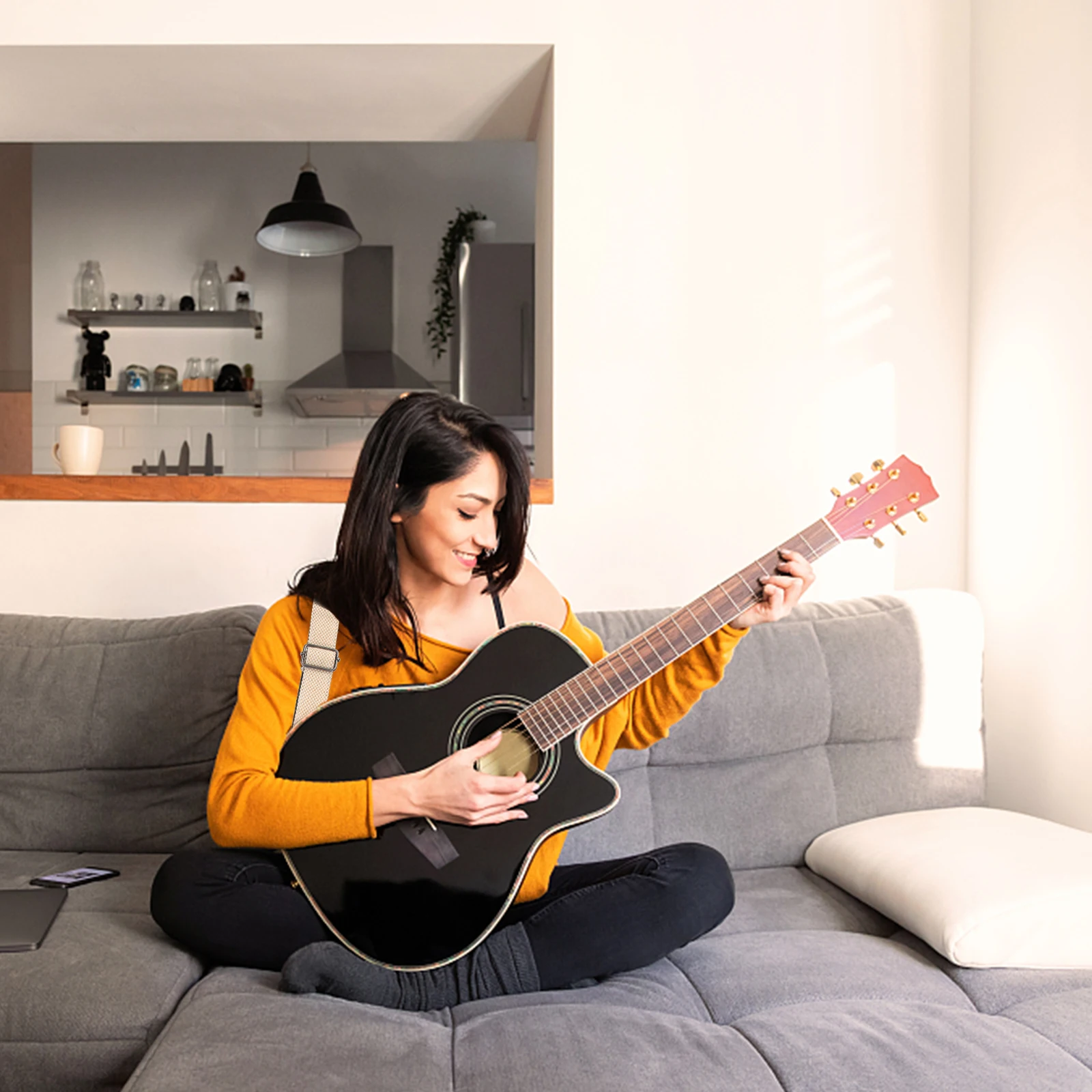 

Ukulele Strap Anti-stretch Guitar Vintage Acoustic Delicate Adjustable Shoulder Cotton for Lightweight Stylish