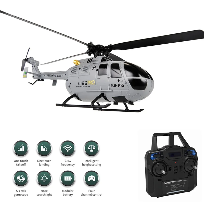 Helicóptero de controle remoto aeronave de controle remoto bo105 elefante helicóptero c186 modelo drone simulação brinquedo de longa vida