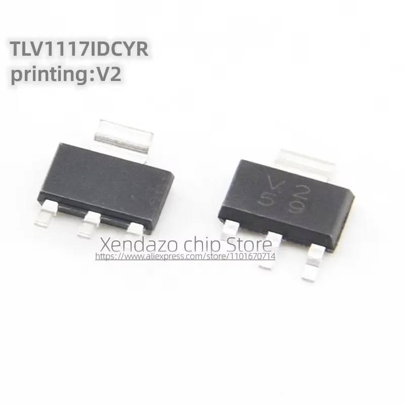 10pcs/lot TLV1117IDCYR TLV1117IDCY Silk screen printing V2 SOT-223 package Original genuine Linear voltage regulator chip