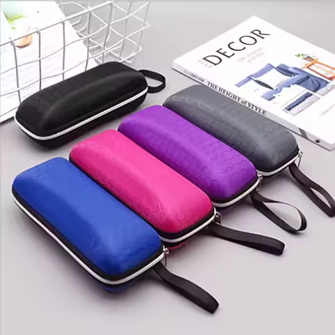 Glasses Case Cover EVA Sunglasses Case For Women Glasses Box With Lanyard Zipper Eyeglass Cases For Men