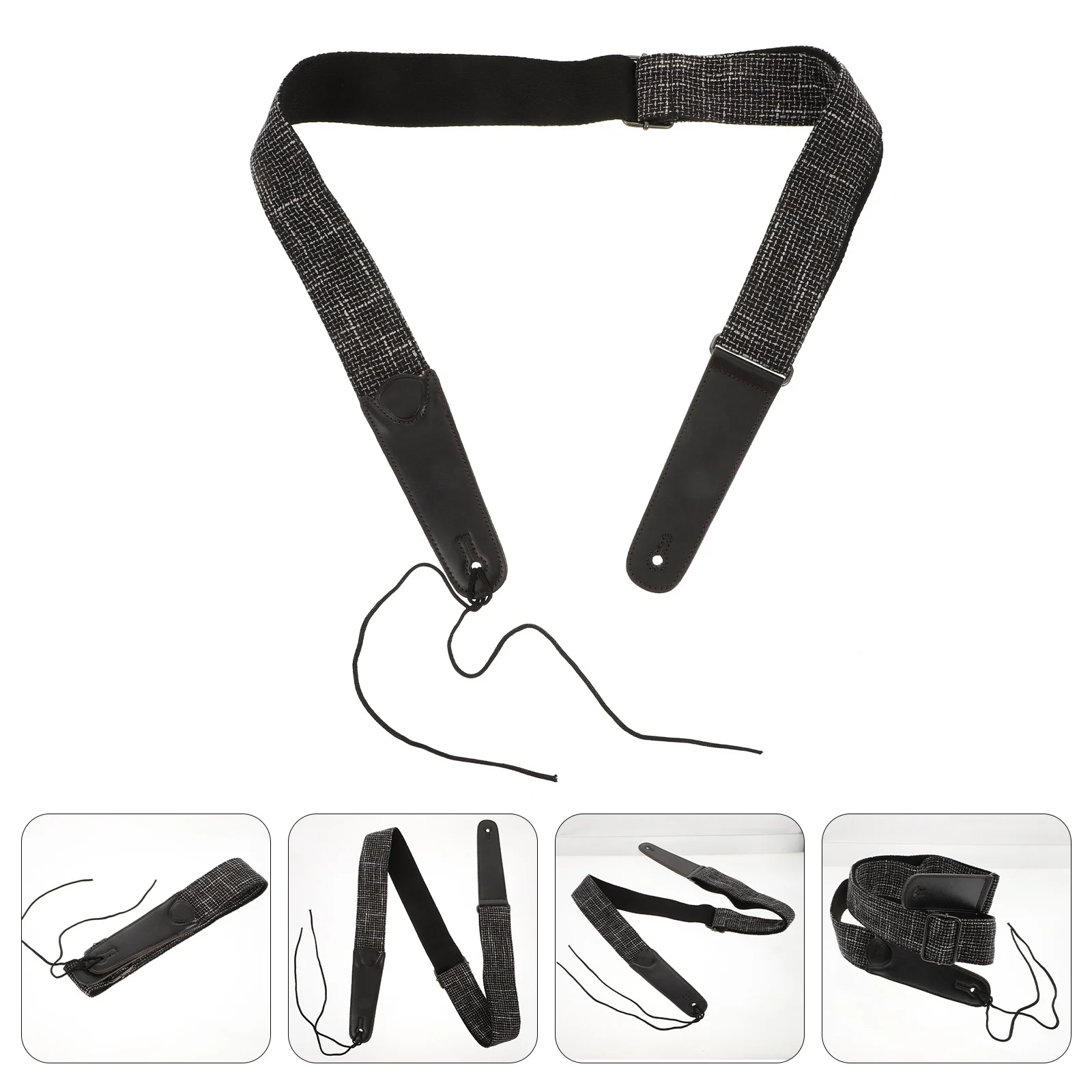 

1pc Guitar Strap Adjustable High-Quality Cotton Blend Durable Comfortable Universal Fit For Electric Acoustic Bass