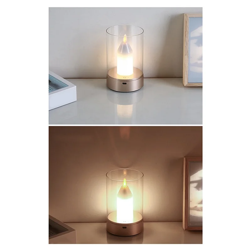 

Hot Sale-Intelligent Atmosphere Motion Sensor LED Night Light Manual Scanning USB Rechargeable Decoration Auto Switch Candleligh