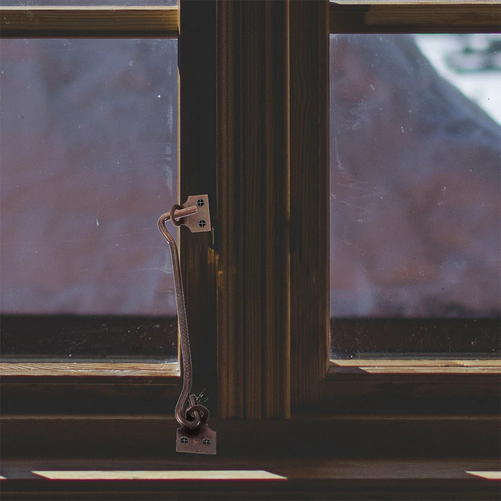 

1Set Vintage Style Window Hook Latch Heavy Duty Metal Eye Hook for Doors Windows Garage Cabinets Rustic Locking Mechanism