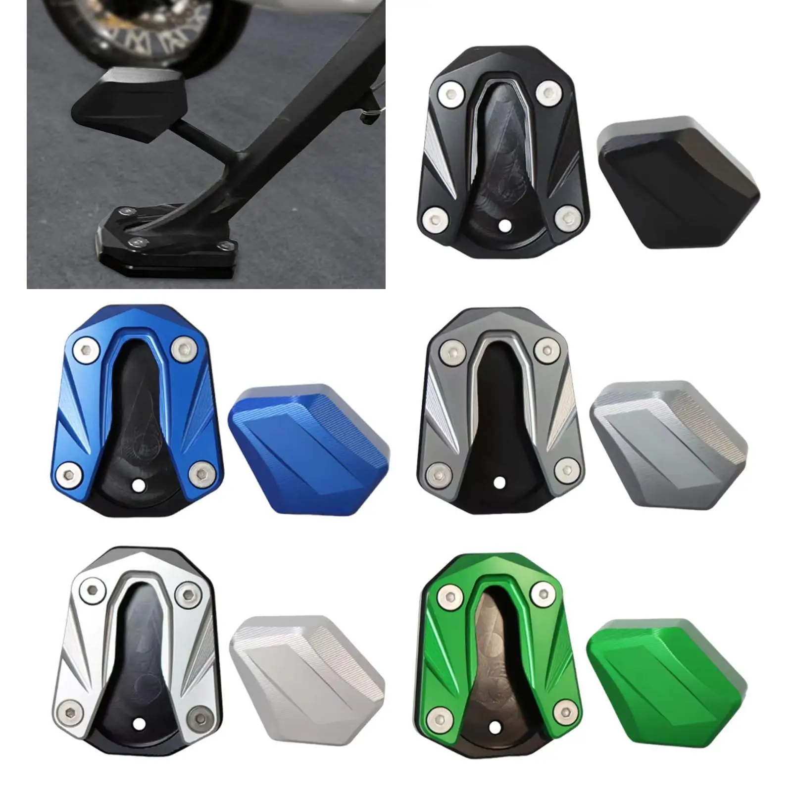Motorcycle Kickstand Pad Side Stand Foot Garage Floor Support Mat Plate Extension for Shengshi 368G