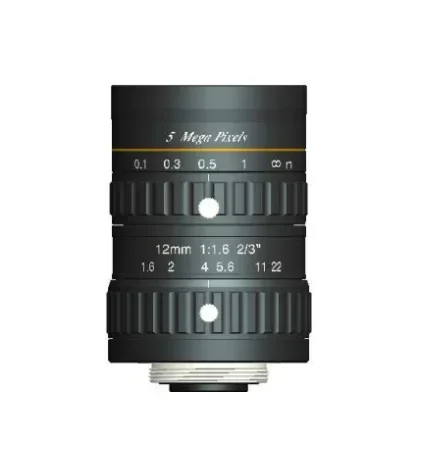 

12mm focal length industrial lens 5MP pixel 2 / 3 inch