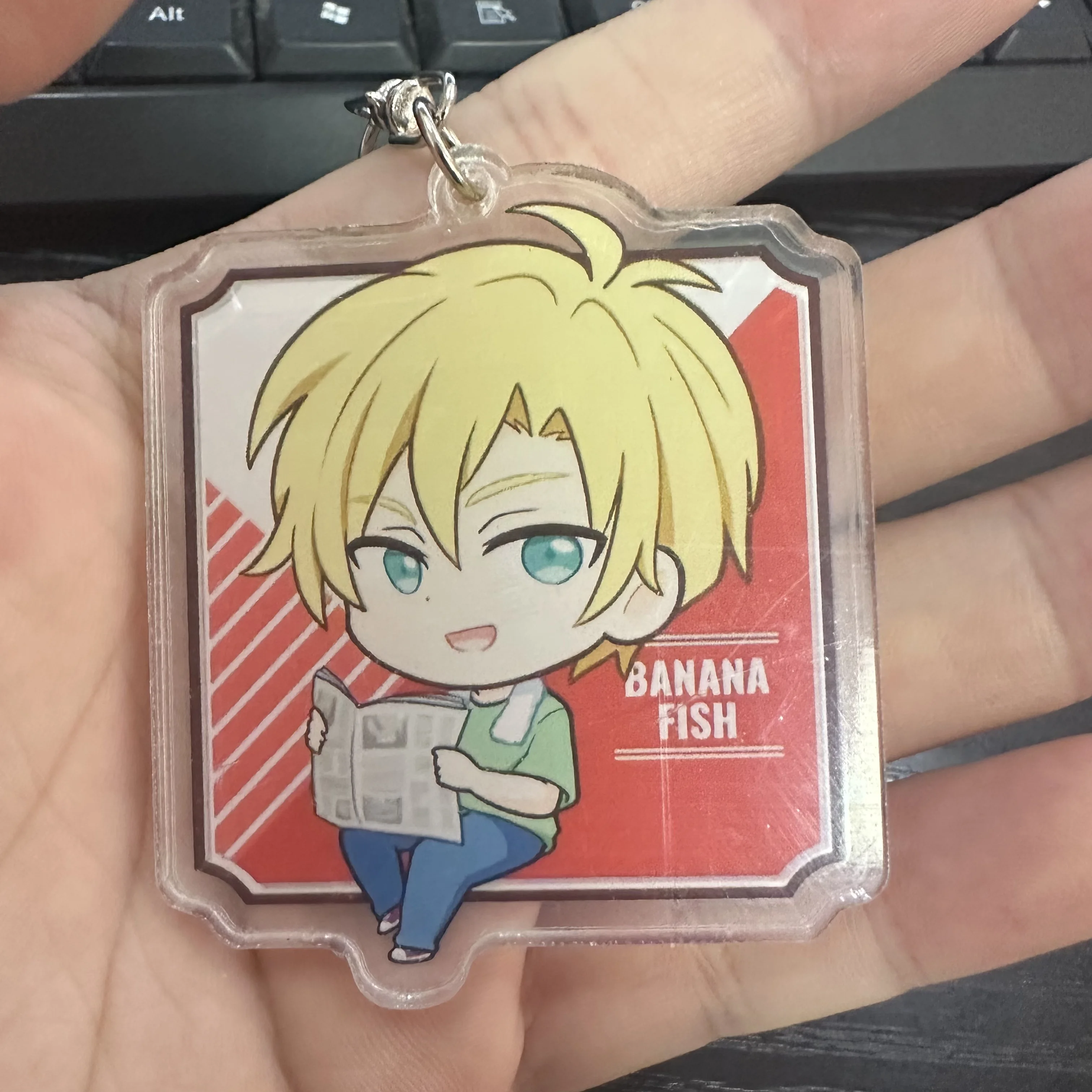 6CM Anime BANANA FISH Figures Aslan Jade Callenreese Cosplay Acrylic Keychains kawaii Bag Pendant Accessories Fans Xmas Gifts