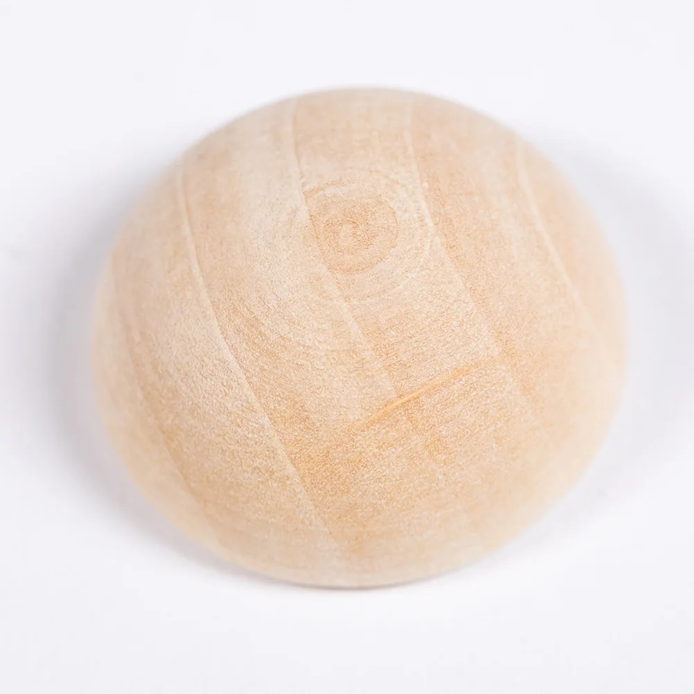 

200 Pcs Half Wooden Beads Supplies Natural Unfinished Wood for Jewelry Decoration Mini Hemisphere Beads Half