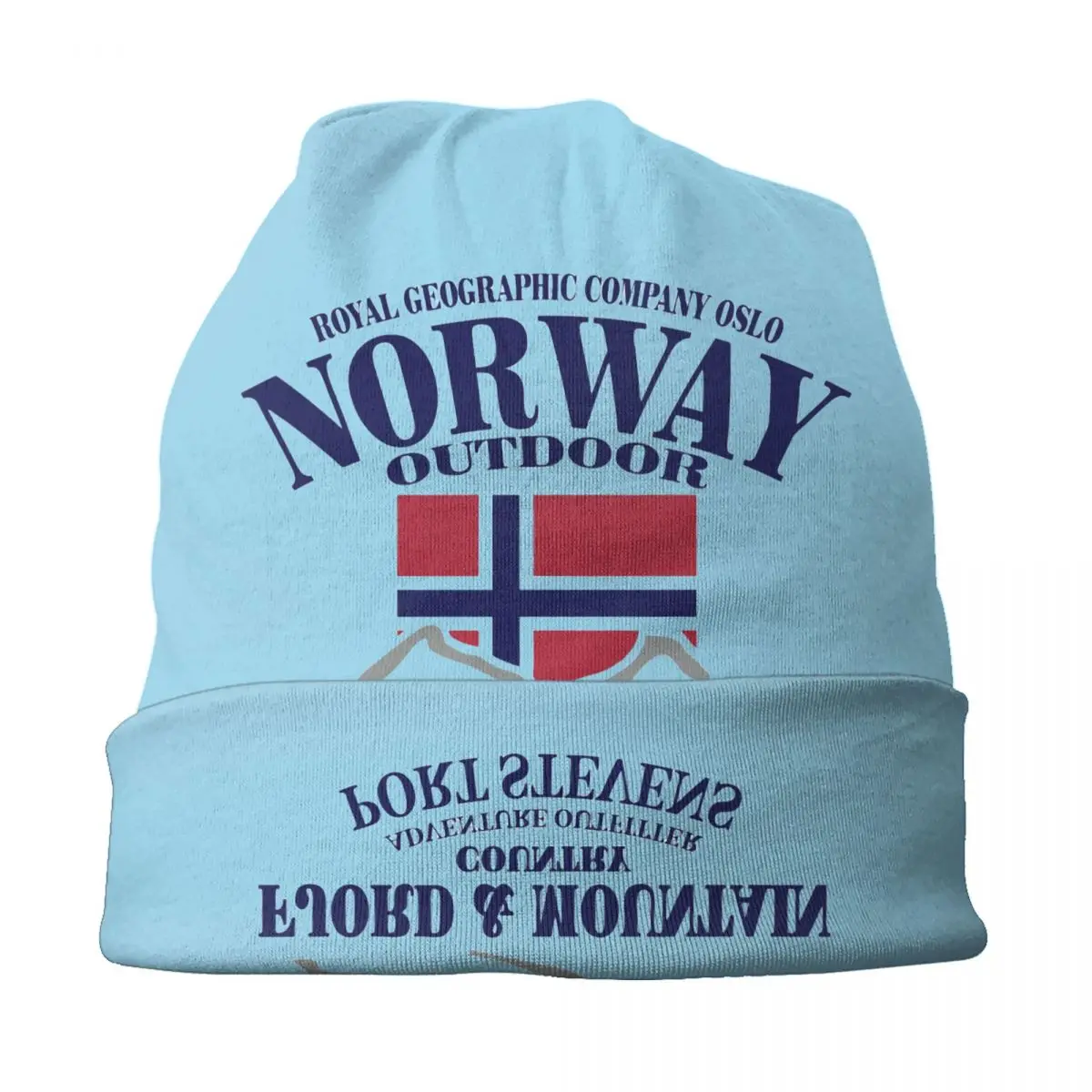 Norway Flag Bonnet Hats Street Knitting Hat For Women Men Warm Winter Fjord Mountain Skullies Beanies Caps