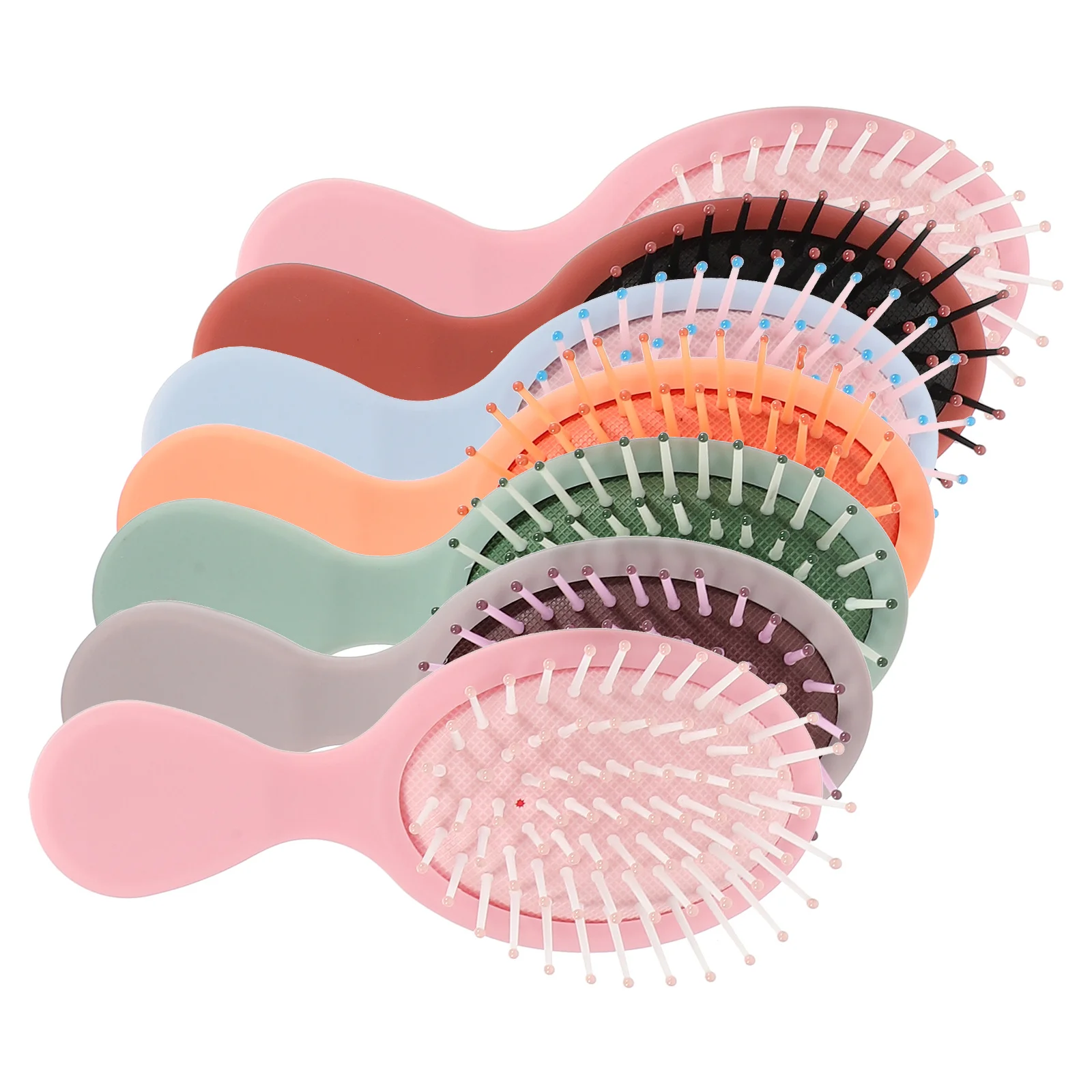 

6 pcs Mini Wet Hair Brush Detangling For Curly Hair Soft Bristles Travel Portable Lightweight Small Size Durable Plastic