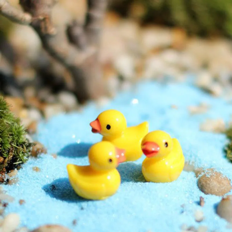 Cute Mini Yellow Duck Floating Ornament for Aquarium, Lovely Cartoon Duck Figurine, Fish Tank Landscape Micro Landscape view 5