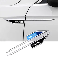 Metal Alloy Car Door Fender Blade Decal Badge Car Body Protective Sticker Decal For Skoda Rapid 2020 2021 2022