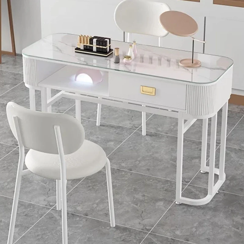 Replica glazen nagel bureauaccessoires esthetische witte nagel bureau manicure station tafel esthetische Tavolo manicure meubelen