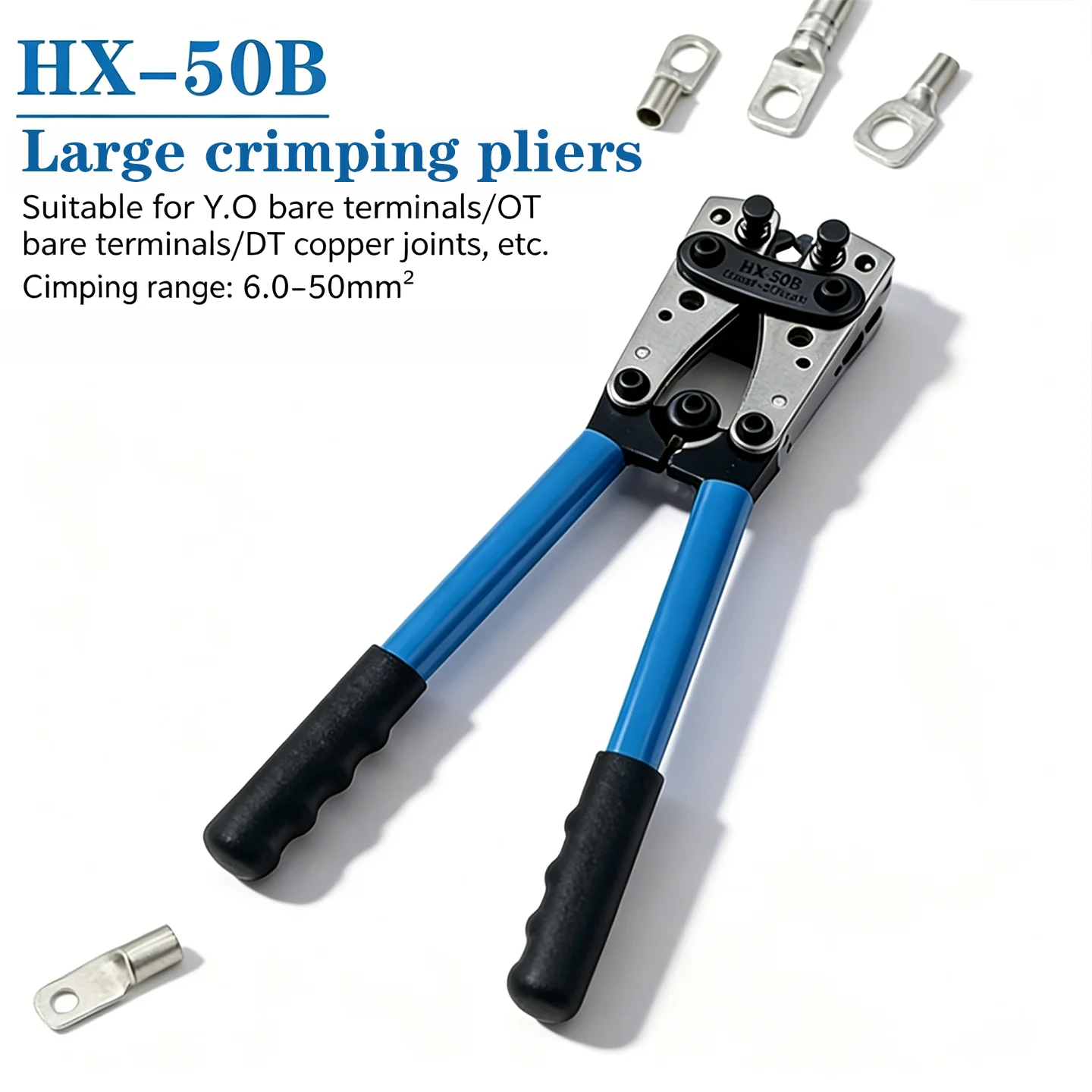 

Large Bare Terminal Crimping Pliers – Portable Manual Cable Crimping Tool for Electrician & Mechanical Use, Wire Crimper Pliers