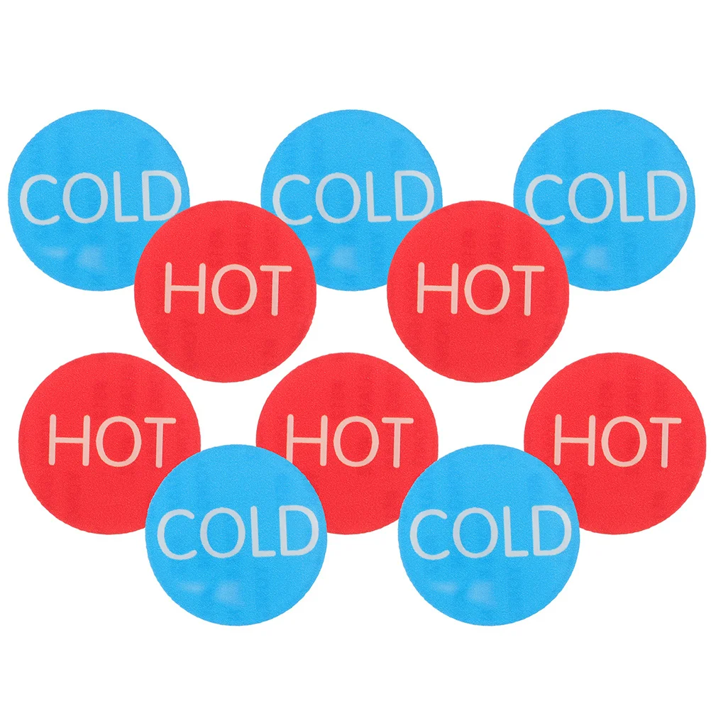 20pcs Cold Hot Water Labels Acrylic Sticker Signs For Bathroom Faucet Temperature Indicator Safety Decal Hotel Restaurant Shower