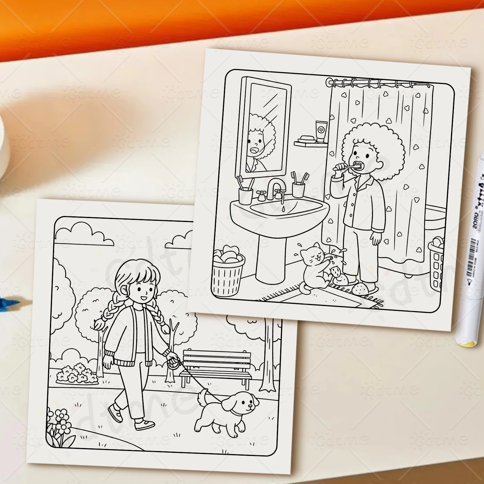 HAPPY MOMENTS Malbuch für Erwachsene mit einfachen Cartoon-Mustern zur Entspannung, DIY-Mal- und Zeichenbücher für Jugendliche – Detail 8