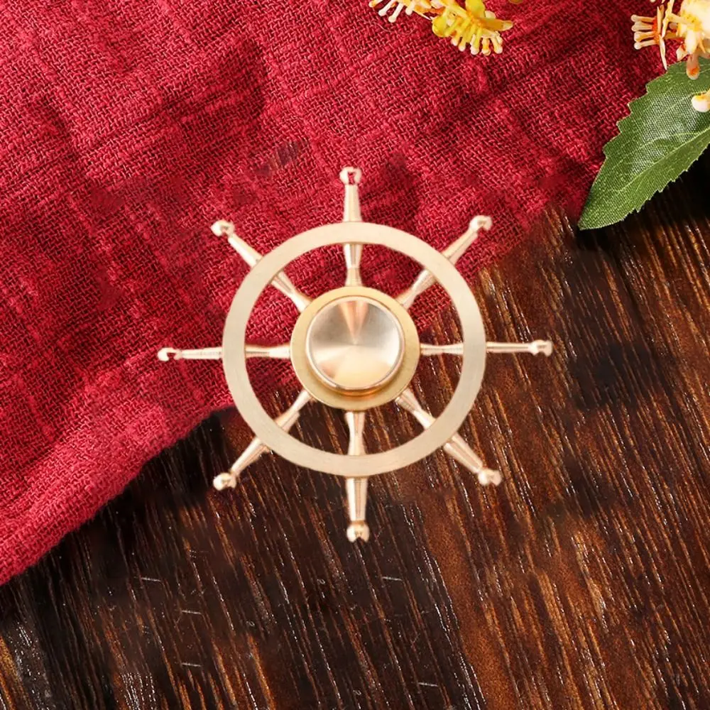 

Креативный твердый латунный руль, гироскоп, съемный руль, гироскопические украшения, латунные ремесленные ручные украшения для пальцев, карманная игрушка
