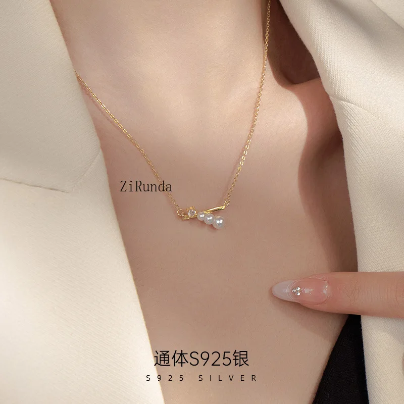 التوازن شعاع الصليب قلادة مزاجه تقليد اللؤلؤ حساسة سلسلة الترقوة ركاب تنوعا