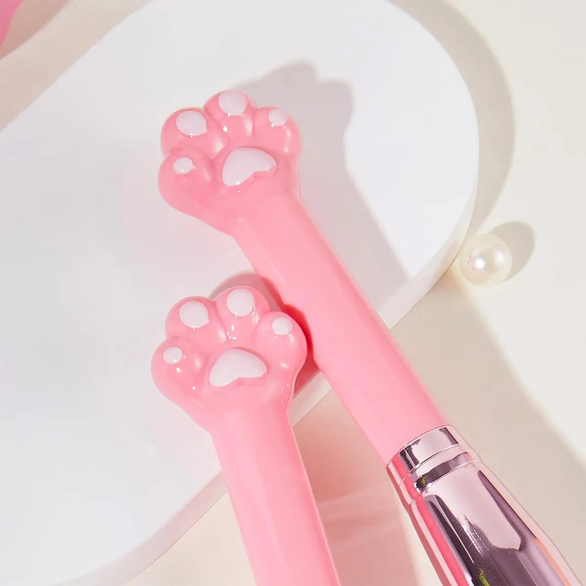 Specjalne prezenty dla nastolatek - uroczy zestaw pędzli do makijażu z motywem łap, gąbka kosmetyczna, lusterko i uchwyt do przechowywania, urodziny