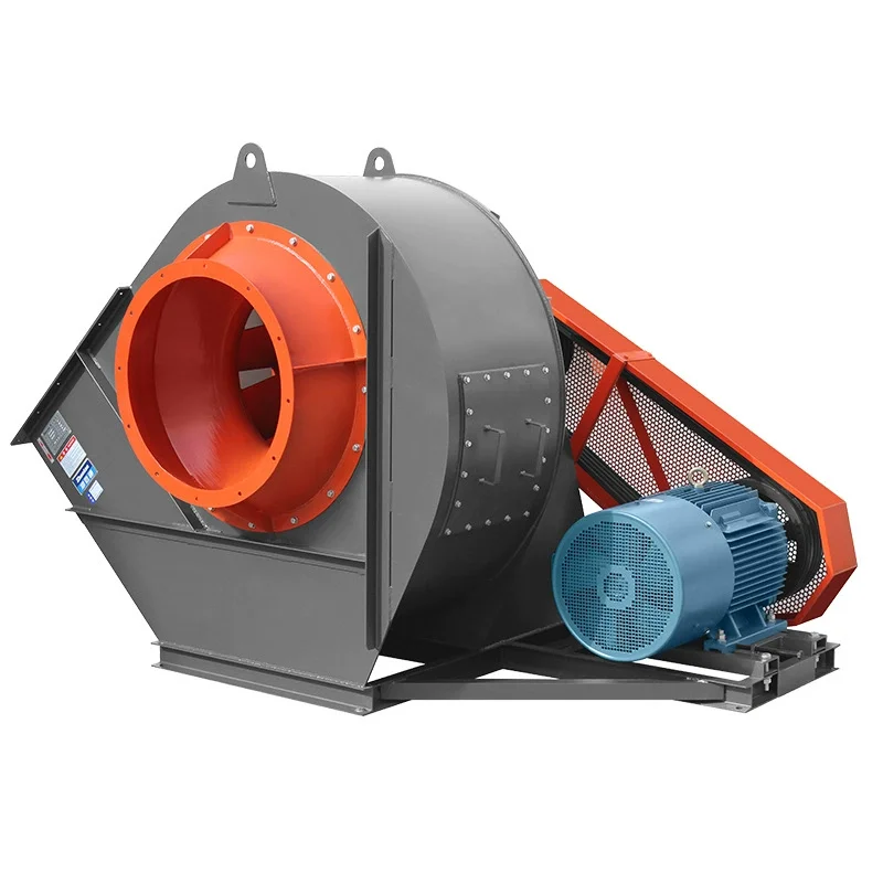 Industrial High Pressure Centrifugal Fan Flue Gas Steel Blade CE Certified Engine Bear Air Blower Ac Backward Curved