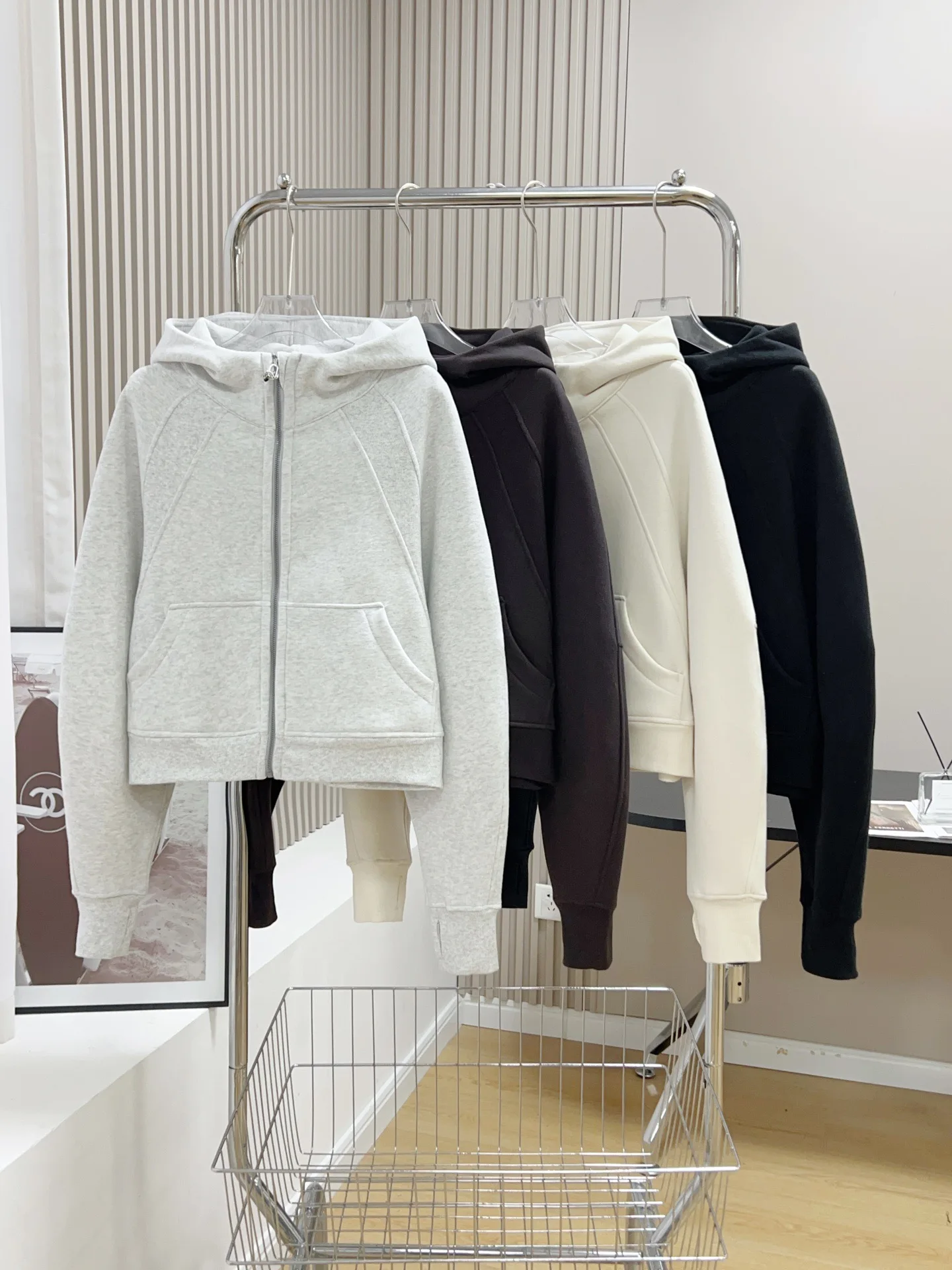 

Женская флисовая куртка Lulu с капюшоном на молнии, спортивная верхняя одежда, свободная женская кофта, повседневная удобная толстовка из скубы