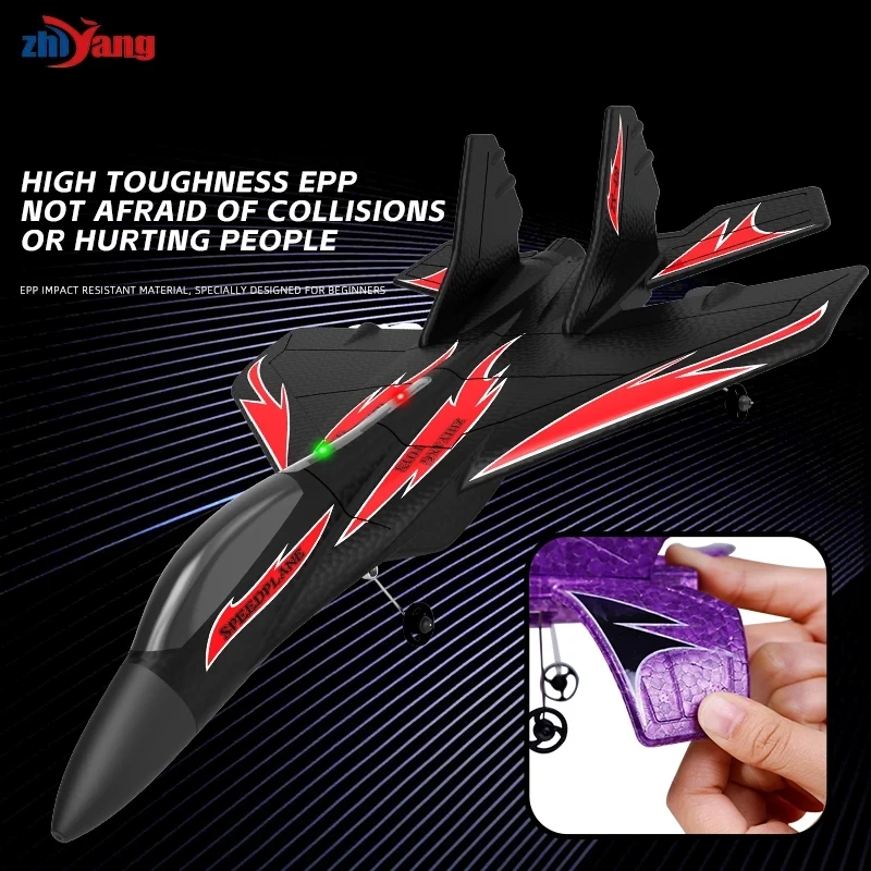 เครื่องบินบังคับ ZY-420 2.4G เครื่องบิน2CH เครื่องบินควบคุมระยะไกลเครื่องร่อนพร้อมไฟ LED mainan pesawat terbang โฟม EPP สำหรับเป็นของขวัญสำหรับเด็ก