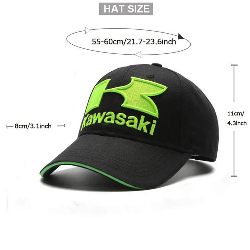 Unisex carta Kawasaki bordado camuflagem bonés de beisebol, chapéus casuais ajustáveis, chapéu protetor solar, ao ar livre, primavera, outono