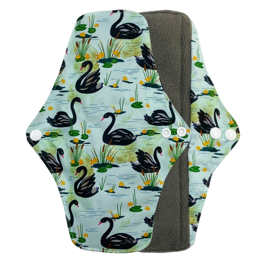 

Женские многоразовые гигиенические прокладки, менструальные прокладки из бамбукового угля обычного размера, герметичные гигиенические полотенца с дизайном крыльев