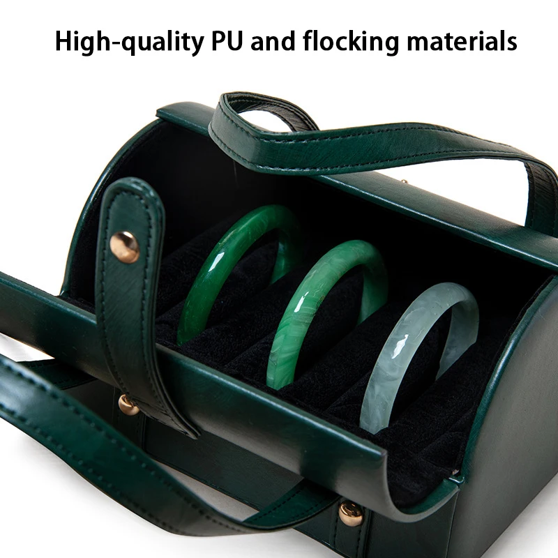 المحمولة صندوق تخزين المجوهرات خمر الرجعية المنظم صناديق المرأة سوار إكسسوارات السفر صندوق تخزين صناديق المجوهرات الجلدية #5