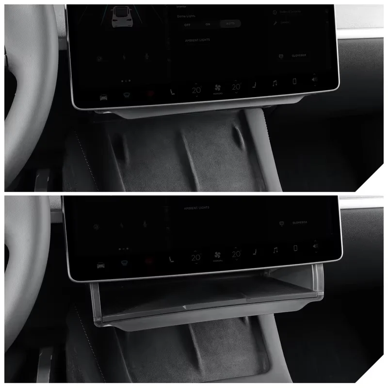 For Tesla Model Y 2021-2024 Car Storage Box Hidden Storage Organizer Case Tray Under The Central Control Screen - view 4