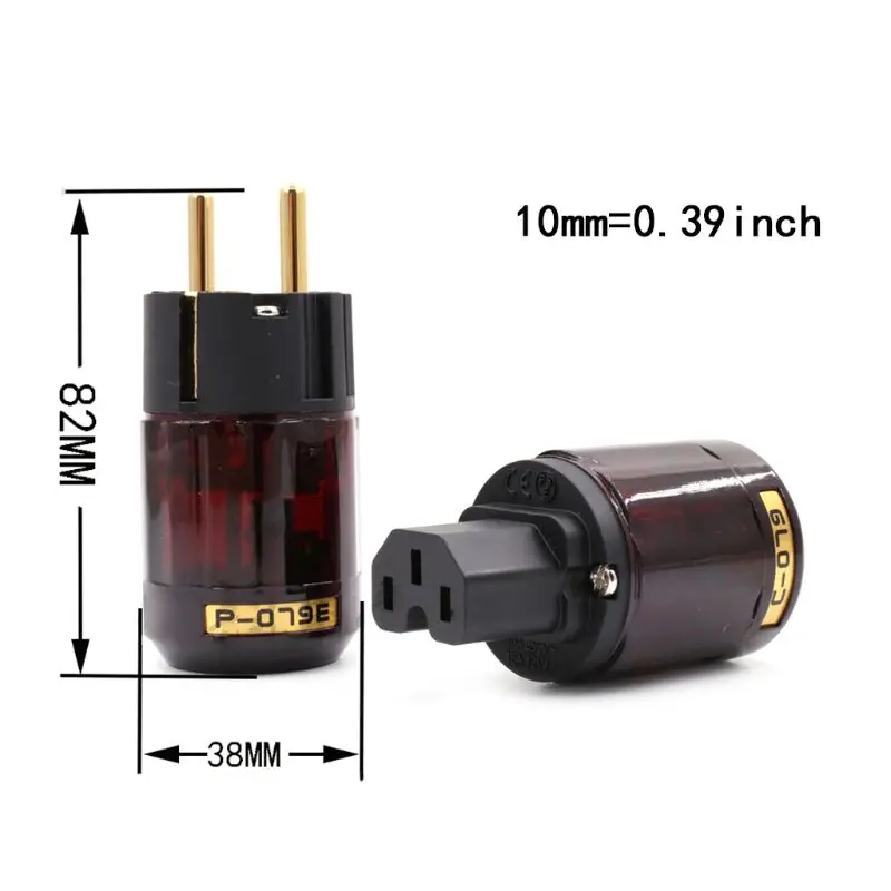 HiFi Audiophile DIY كابل الصوت الطاقة الاتحاد الأوروبي التوصيل IEC موصل محول