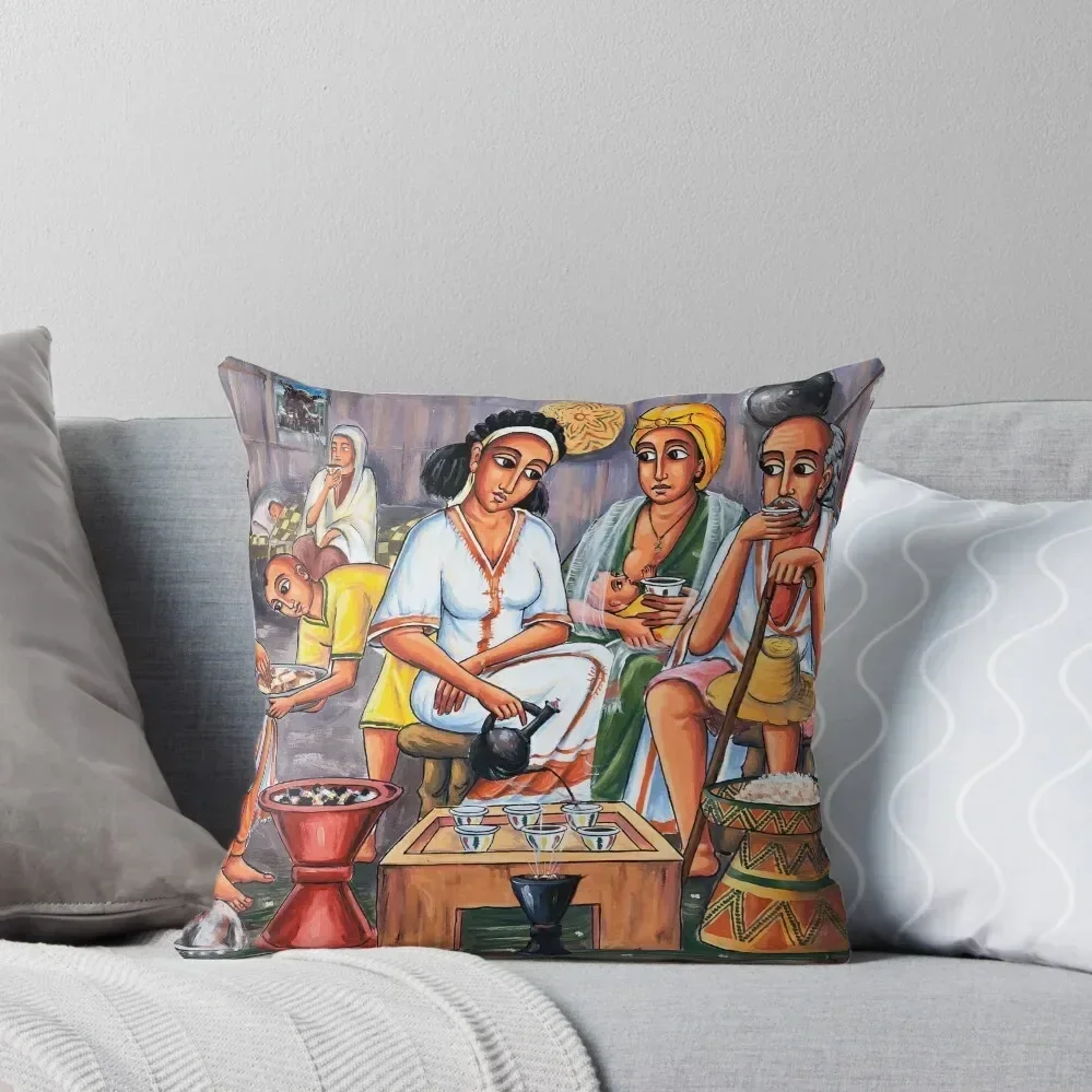 Ethiopian coffee ceremony Throw Pillow Pillow Covers Decorative Marble Cushion Cover pillow