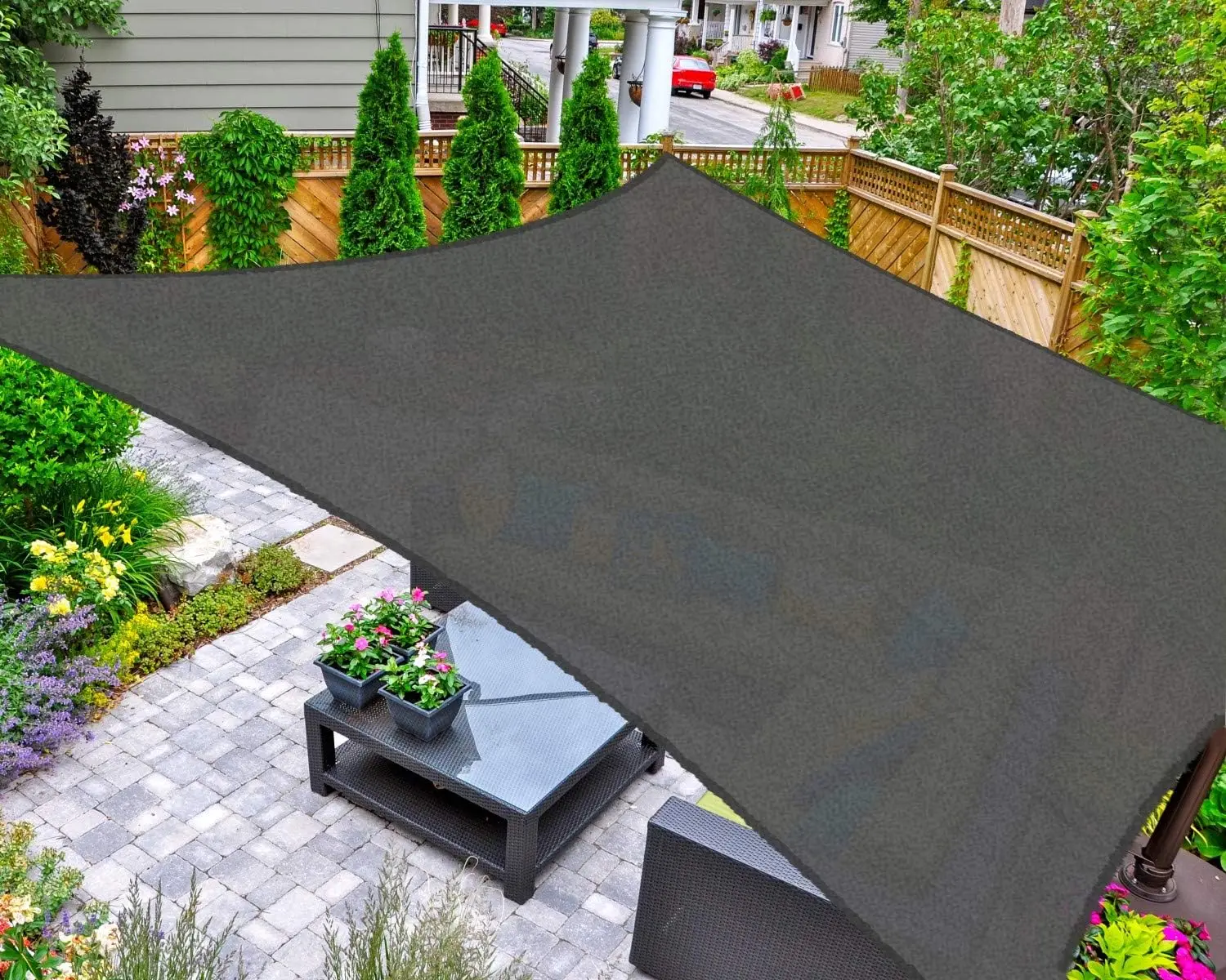 

Sun Shade Sail Rectangle 10' x 13' UV Block Canopy for Patio Backyard Lawn Garden Outdoor Activities, Graphite