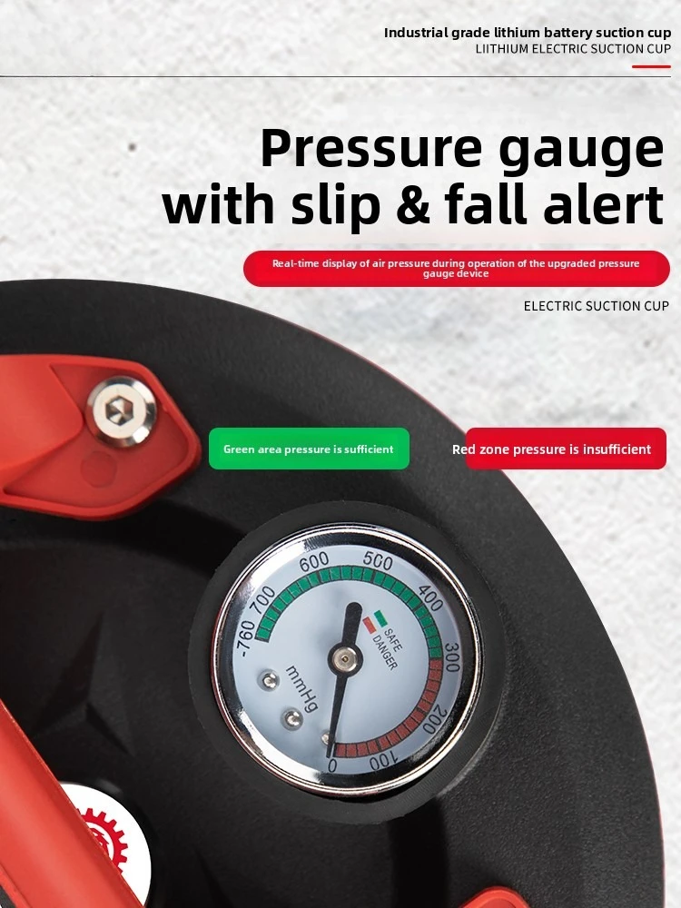 Levantador de vácuo elétrico, reabastecimento automático de ar alimentado por bateria de lítio resistente para vidro de piso de azulejo