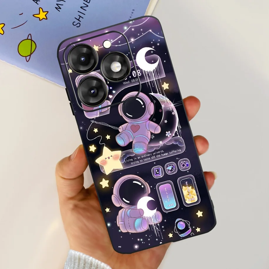 For Itel A70 Case Colorful Butterfly Flower Soft Funda Black Silicone Phone Case on Itel A70 A665L A 70 ItelA70 Protective Cover