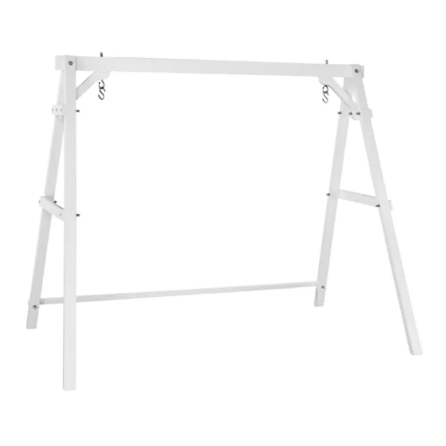 Heavy Duty 660 LBS Wooden Swing Frame with Extra Bottom Connection Board, Upgraded A-Frame Porch Swing Bench Stand for Indoor O