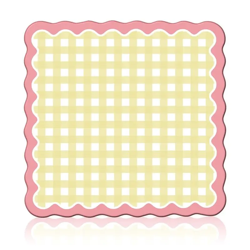 Square Mahjong Table Mat with Lace Grid Anti slip Noise Reduction Game Mat Portable Desktop Decoration