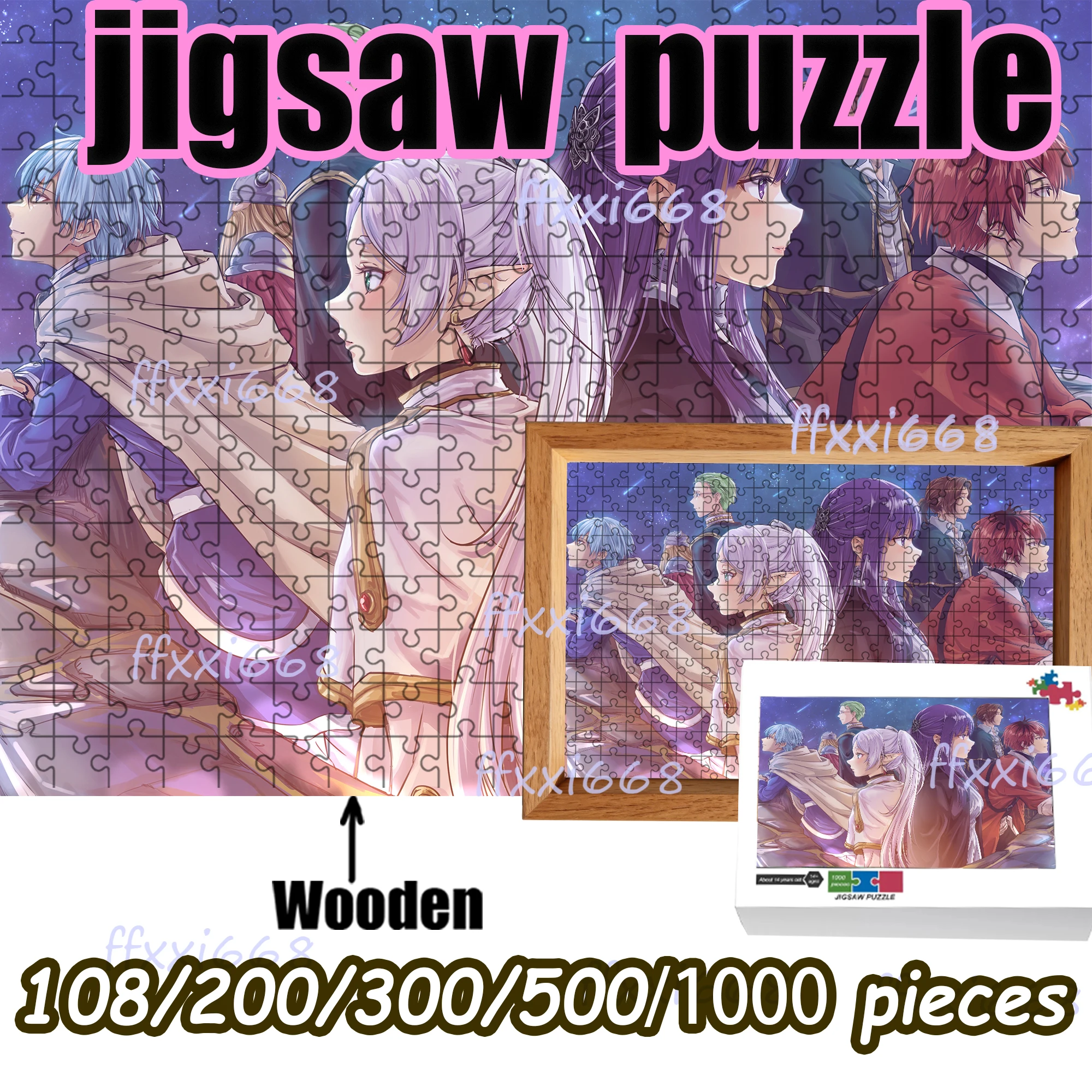 

Frieren Beyond Journey End Jigsaw Puzzle 108/200/300/500/1000 Pieces Wooden Puzzle High Quality Gift Fun Birthday gift