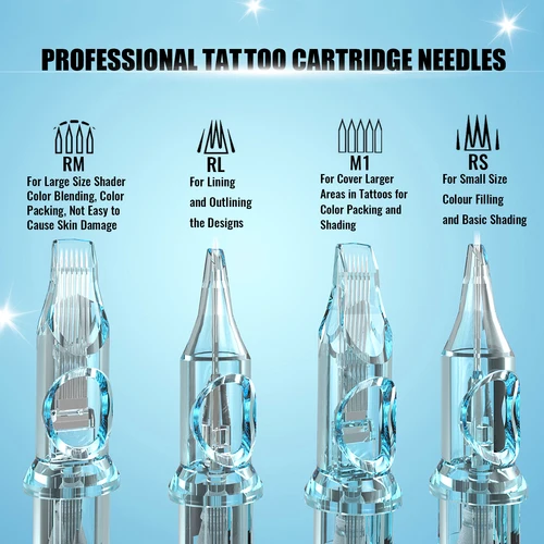 Imagen 2 del producto 50 unids/caja cartucho de tatuaje RL RM agujas mixtas aguja de tatuaje de seguridad esterilizada desechable para máquinas de tatuaje suministros de tatuaje