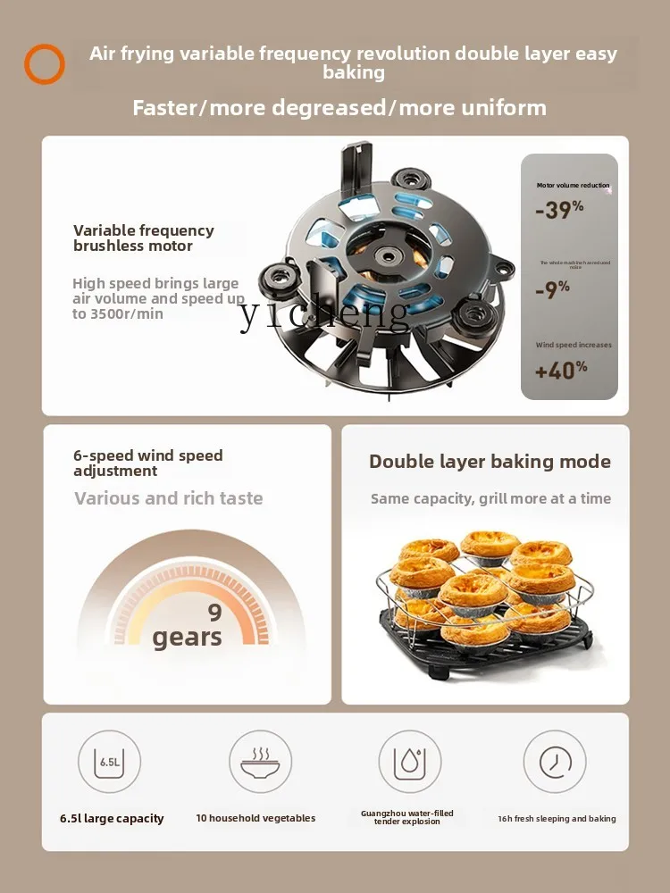 ZK air fryer household new visual skim air electric fryer large capacity multi-function oven cooking machine