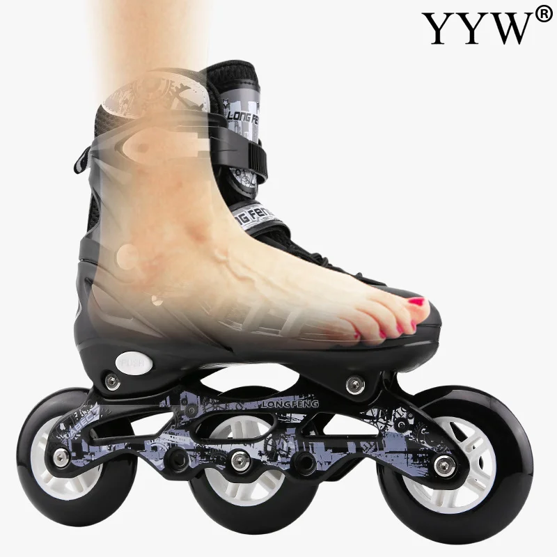 Professional Inline Roller Skate Shoes 3 Wheels Sneakers Kid Men Women Adult Outdoor Racing Speed Skating Adjustable Size Skates