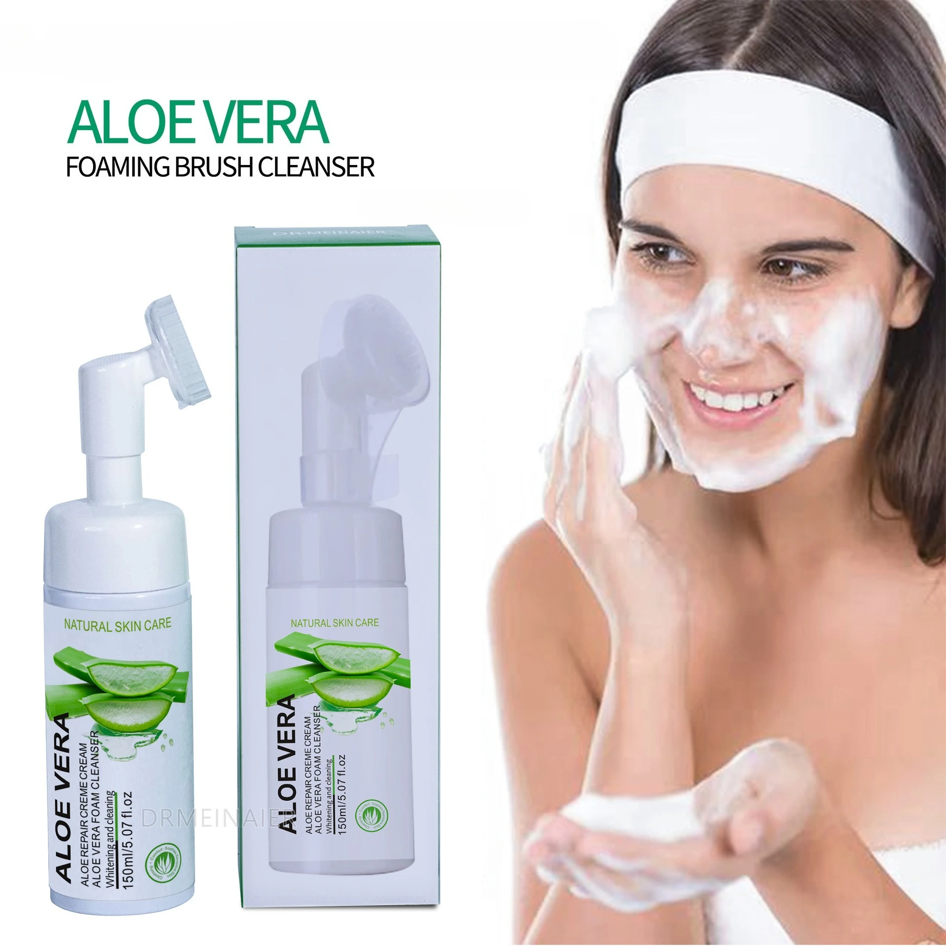 Aloe Mousse facial Foam cleanser Gentle Deep Cleansing Hydrating Moisturizing Oil Control Brightening Skin Tone Skincare
