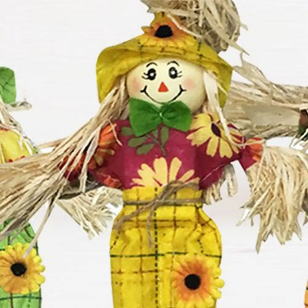 Cute Halloween Scarecrow Ornament Standing Small Scarecrow Welcome Sign Cartoon Garden Scarecrows