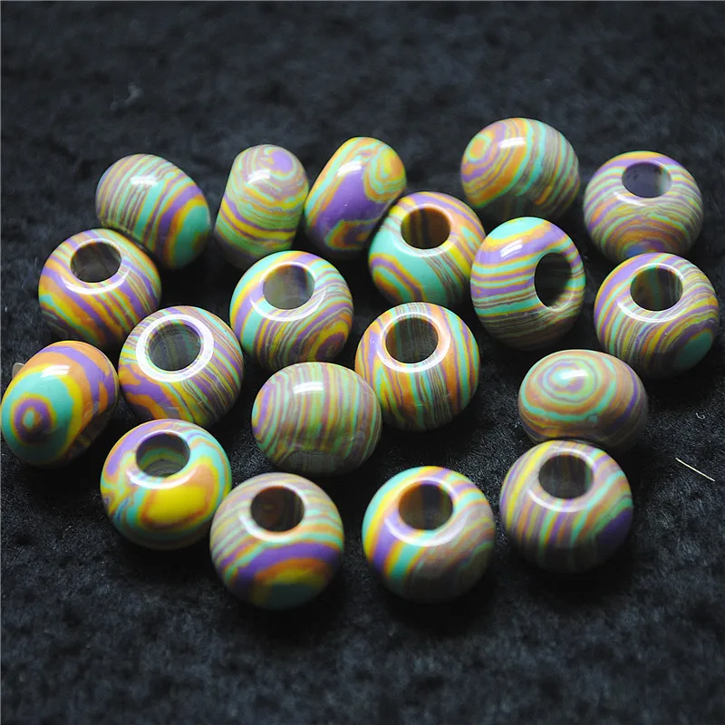 حبات حجر جاسبر قوس قزح للنساء ، ثقب كبير ، إكسسوارات صنع الأساور ، الأعلى مبيعًا ، 13 * ، 9x14 ، جديد