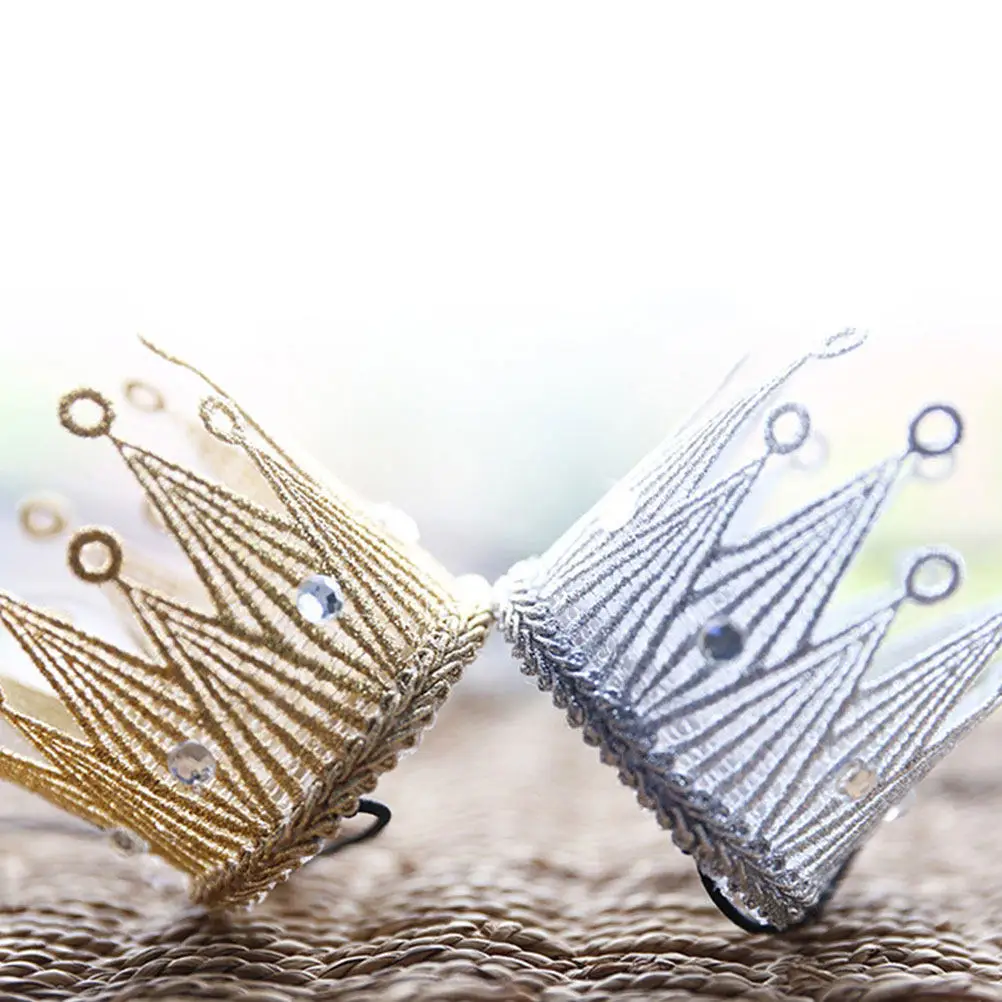 

2Pcs Lovely Crown Hairband for Baby Girl Boy Soft Fabric Non Marking Toddler Infant Newborn Birthday Christmas Shower Photo
