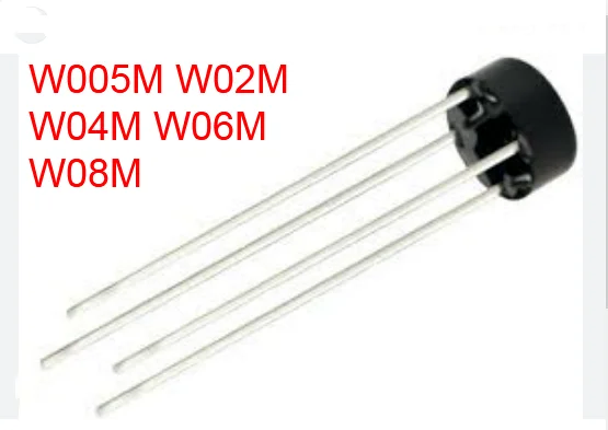 

20PCS new genuine W005M W02M W04M W06M W08M rectifier bridge W10M round bridge 4 feet