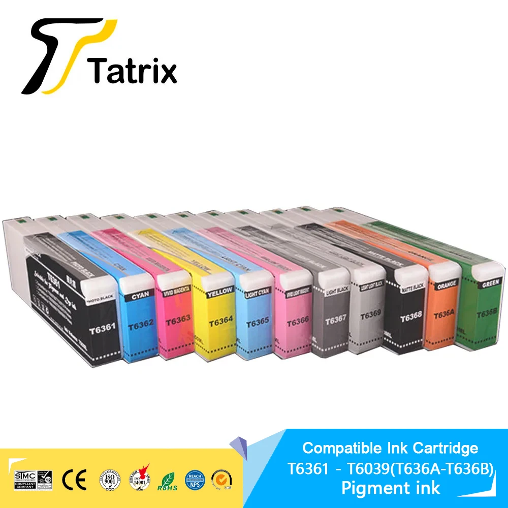 

Tatrix T6361-T6369 T636A T636B Compatible Ink Cartridge Filled With Pigment Ink For Epson Stylus Pro 7900 9900 7700 7890 9700