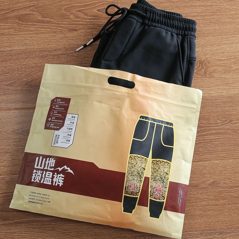 

Winter Outdoor Men's Fce Lined Elastic Waist Soft ell Trousers Windproof Waterproof Youthful Casual Pants Thiened