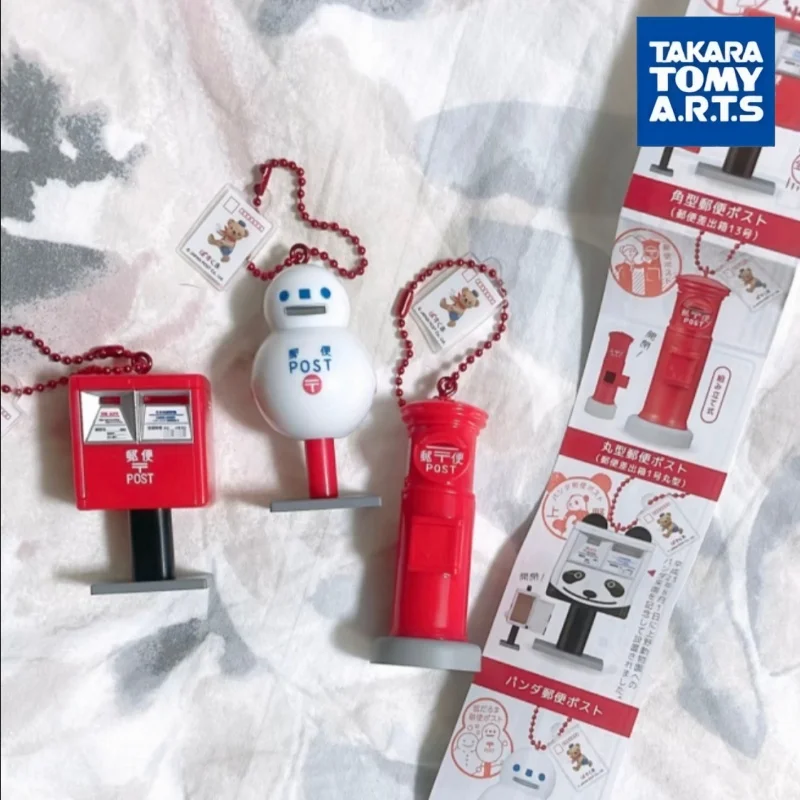 

Takara Tomy Gashapon Japan Post Box Miniature Model Keychain Round Square Panda Kokeshi Snowman Pendant For Adult Collection